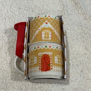 NWT elum home christmas gingerbread house mugs set
